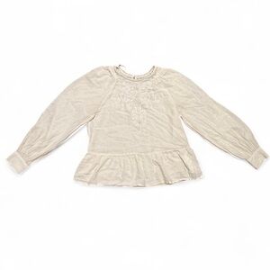 Zara Beige Long Sleeve Blouse